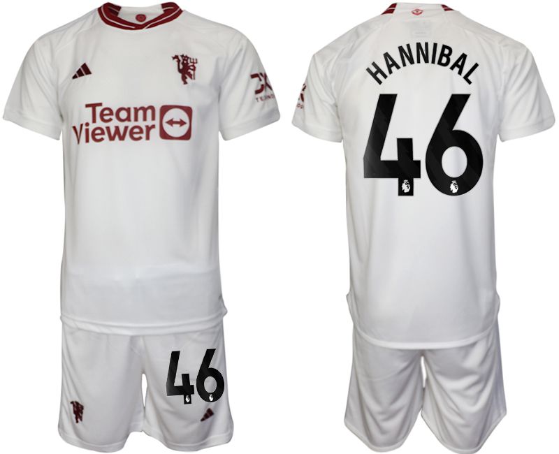 Men 2023-2024 Club Manchester United away white #46 Soccer Jersey->->Soccer Club Jersey